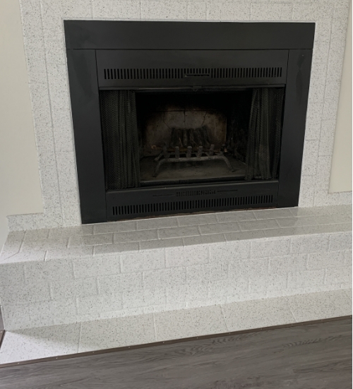 Tile fireplace after